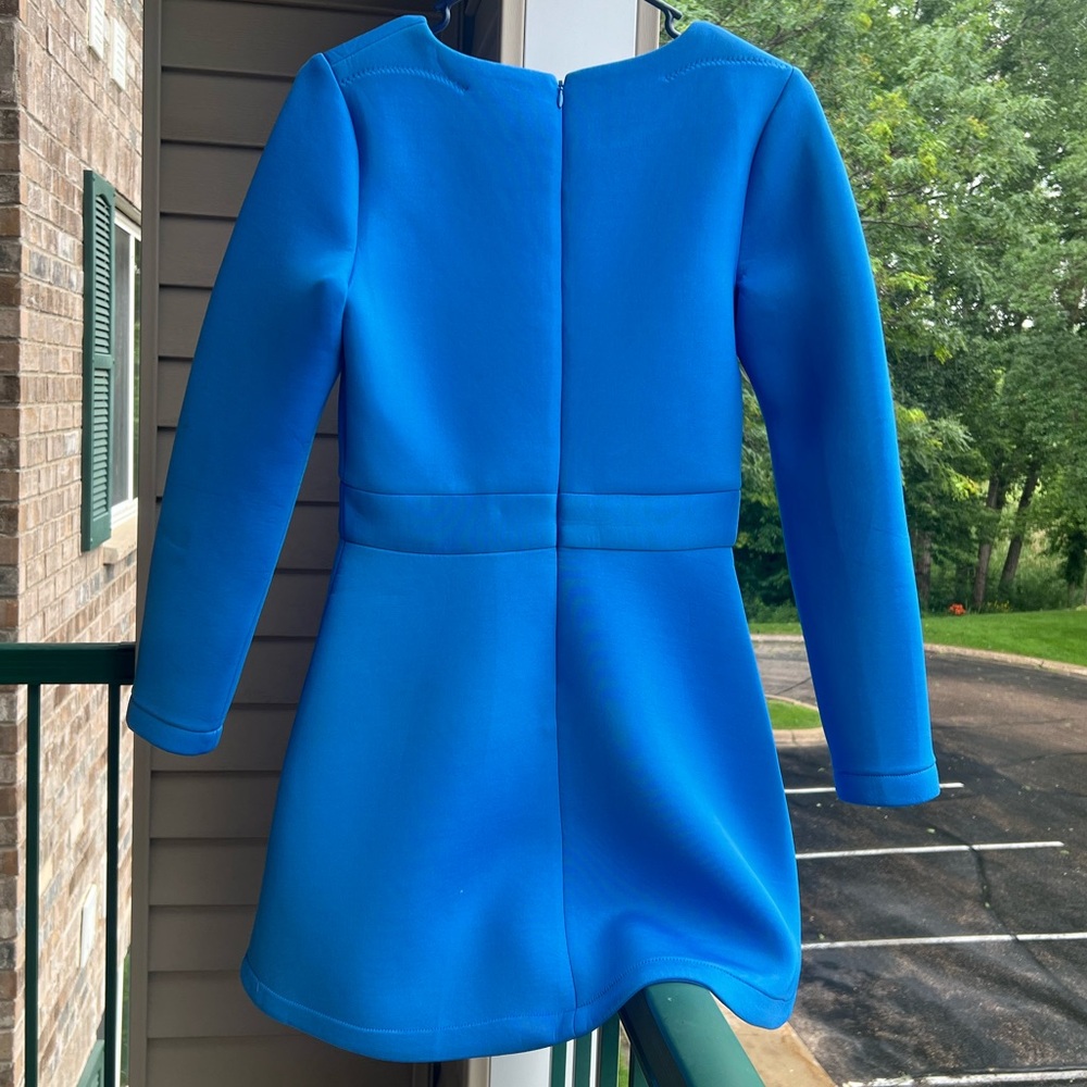 🆕🦋🌼 Cynthia Rowley Electric Blue Embroidered Fit & Flare Mini Dress Size 6 Prom - Picture 4 of 13